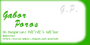 gabor poros business card